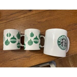 starbucks mugs‎ LOT OF 3 . two christmas and one general